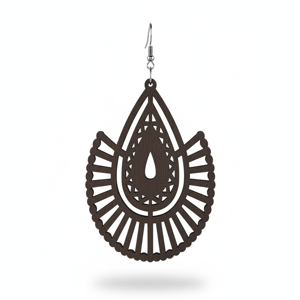 Fanned Out ▪︎ Wood Enriched Laser Cut Earringz
